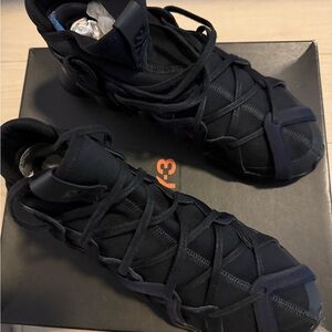 Y-3 Men’s Black High-Top Lace-Up Wrap Sneakers